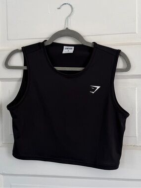 Gymshark Black Cropped Sleeveless Workout Tank